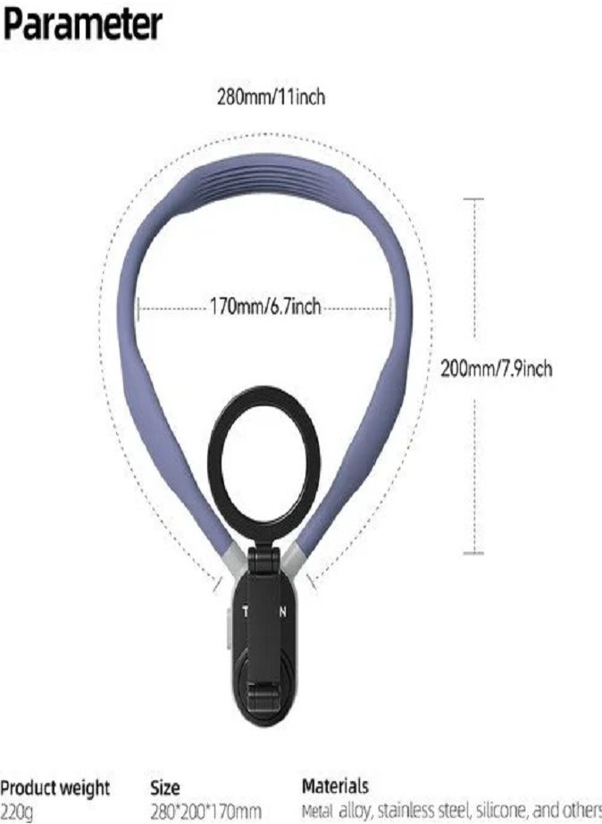 LIVVY - Magnetic Neck Phone Holder (Telesin) – 360° Rotating Hands-Free Mount (حامل الهاتف المغناطيسي للرقبة) for Vloggers (فلوق), Video Recording (تسجيل الفيديو), Live Streaming (البث المباشر), Cooking & Travel – Adjustable Lazy Bracket (قاعدة بدون استخدام اليدين) for All Smartphones - Image 1