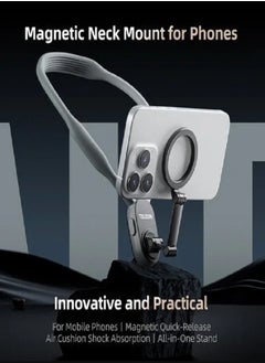 LIVVY Magnetic Neck Phone Holder (Telesin) – 360° Rotating Hands-Free Mount (حامل الهاتف المغناطيسي للرقبة) for Vloggers (فلوق), Video Recording (تسجيل الفيديو), Live Streaming (البث المباشر), Cooking & Travel – Adjustable Lazy Bracket (قاعدة بدون استخدام اليدين) for All Smartphones  - Image 4