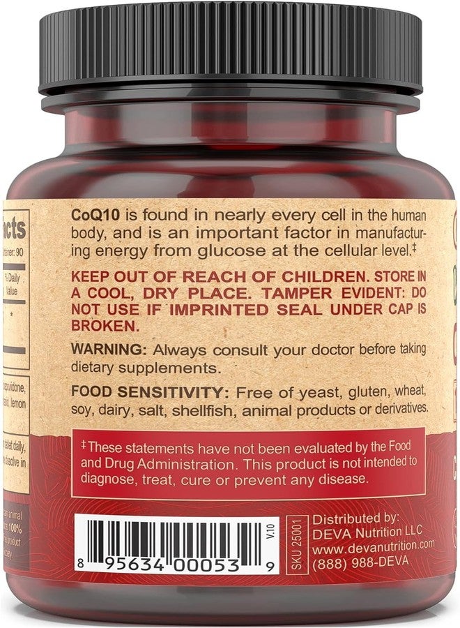 DEVA Vegan Vitamins Coenzyme Q10 100mg - Potent & Affordable in One Bottle - Chewable, 90 Tablets, (Pack of 2) - Image 4