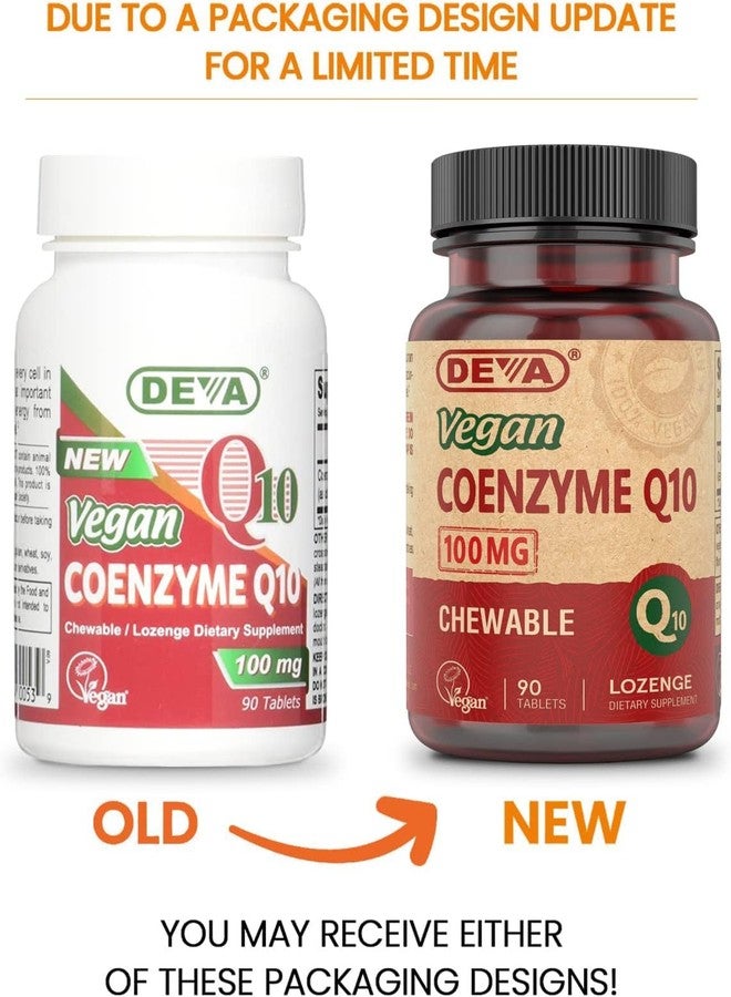 DEVA Vegan Vitamins Coenzyme Q10 100mg - Potent & Affordable in One Bottle - Chewable, 90 Tablets, (Pack of 2) - Image 2