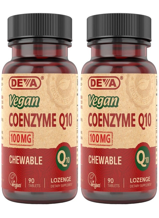 DEVA Vegan Vitamins Coenzyme Q10 100mg - Potent & Affordable in One Bottle - Chewable, 90 Tablets, (Pack of 2) - Image 1