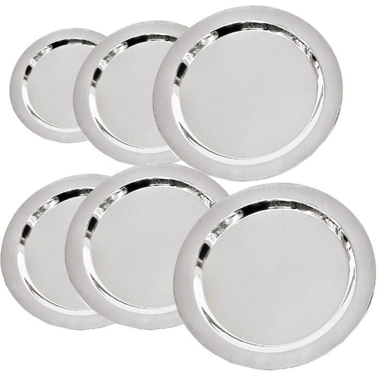 Starlinks® Heavy Duty Stainless Steel Lid for TOPE Dish Dome Urli Kadai Utensils..- 6pcsDia:11.5cm(4.5"), 12.5cm(5"), 15.25cm(6"), 16.25cm(6.5"), 17.5cm(7"), 19cm(7.5") ApxWt:670g.L-S6,7,9,10,11,12 - Image 1