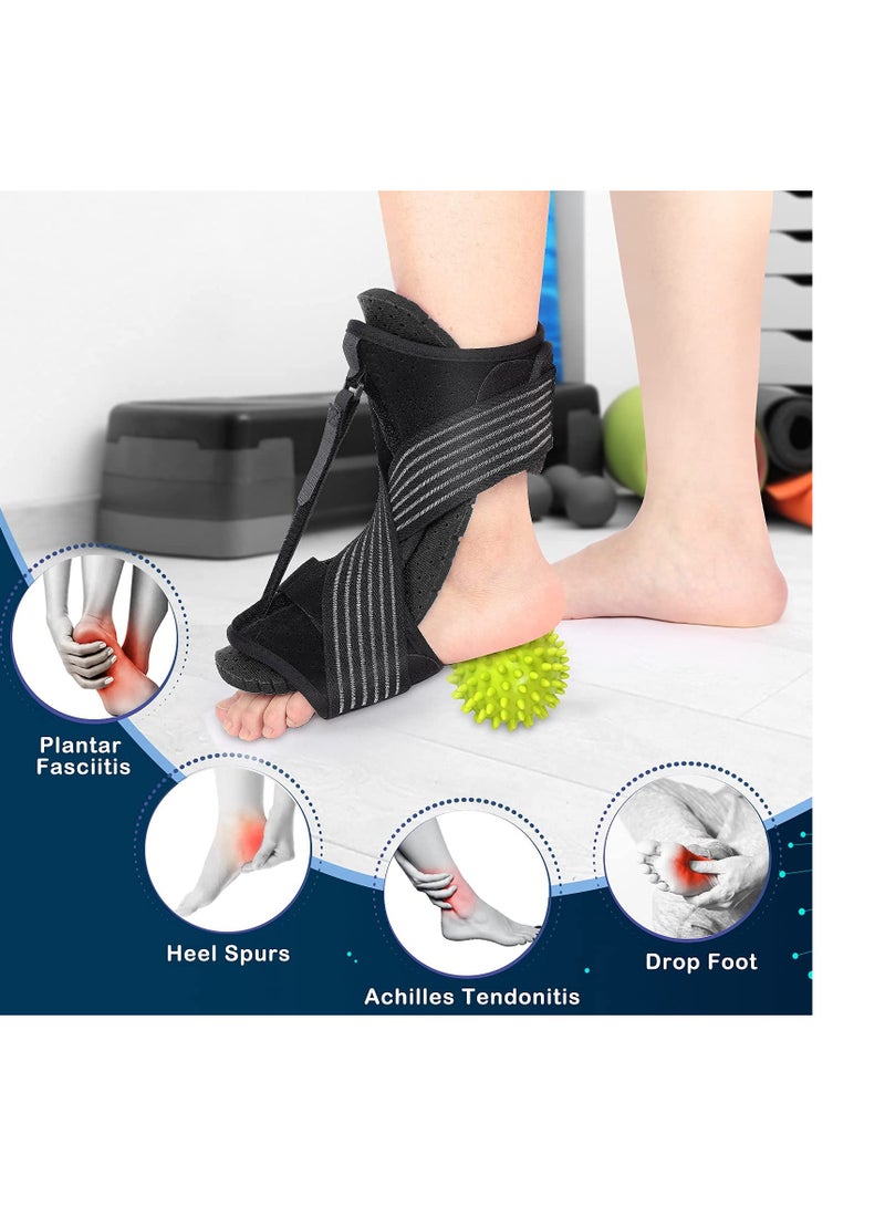 Plantar Fasciitis Relief Night Splint, Adjustable Plantar Fasciitis Brace Night Splints for Plantar Fasciitis, Foot Drop Ankle Pain, Heel Pain, Achilles Tendonitis Support Random Color Ball - Image 2