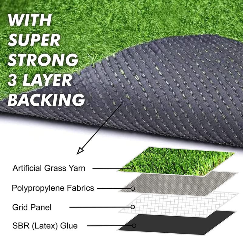 FRESH FROM LOOM 45 mm High Density Lawn Carpet | Artificial Premium Grass Lawn Turf | Indoor & Outdoor Use | Washable Grass, Dust & Waterproof Mat | Skin Friendly (Size - 3.3 x 7 feet) - Image 3