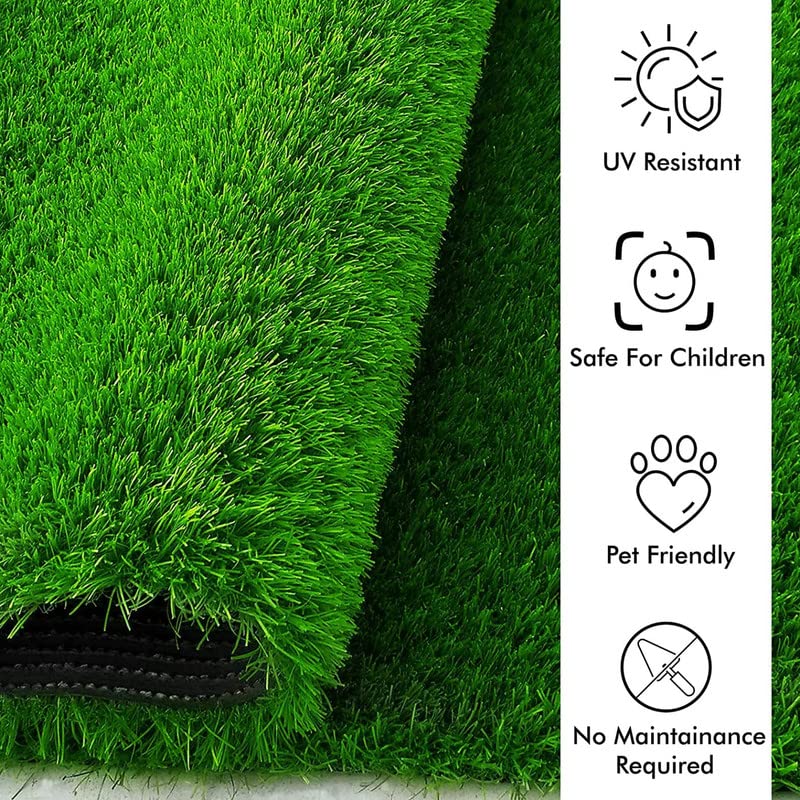 FRESH FROM LOOM 45 mm High Density Lawn Carpet | Artificial Premium Grass Lawn Turf | Indoor & Outdoor Use | Washable Grass, Dust & Waterproof Mat | Skin Friendly (Size - 3.3 x 7 feet) - Image 5