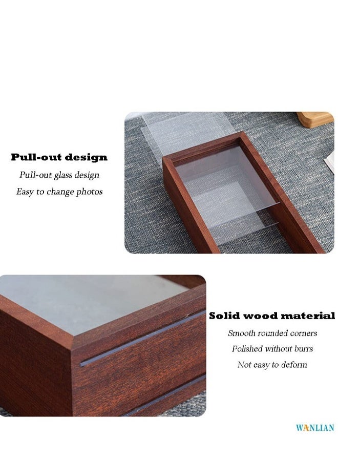 Double-Sided Wooden Shadow Photo Frame with High-Definition Plexiglass, Shatter-Resistant Glass, and Drawer for Dried Flowers, Specimens, Crafts, and Photos Storage - Image 5