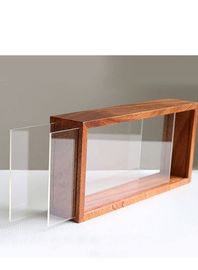 Double-Sided Wooden Shadow Photo Frame with High-Definition Plexiglass, Shatter-Resistant Glass, and Drawer for Dried Flowers, Specimens, Crafts, and Photos Storage - Image 1