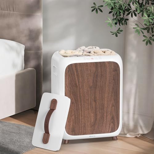 Keenray Towel Warmer Bucket, Luxury Rectangle Towel Warmer for Bathroom with Timer & Delay, Customized Fragrance, Child Lock, Fits 2 Large Towels, Blankets, Bathrobes, Ideal Gift for Him & Her(Brown) - Image 2