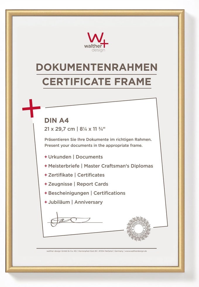 PICTURE FRAME GOLD 21 X 297 CM DIN A4 NEW LIFESTYLE PLASTIC FRAME KV130G