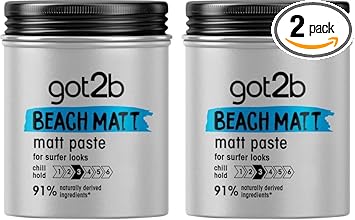 Got2b Beach Matt Medium Hold No Stickiness Matt Texture Hair Paste 100ml Pack of 2 - Image 1