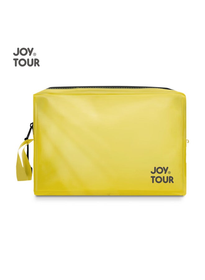 JOY TOUR Joytour Travel Toiletry Bag, Toiletry Set Storage Bag For Men And Women, Business Trip Makeup Bag, Portable Large Capacity Tpu Wash Bag, Waterproof Storage Bag, Yellow  - Image 1