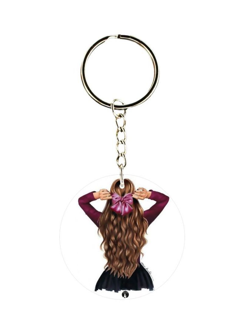 RKN Girl Printed Plastic Keychain