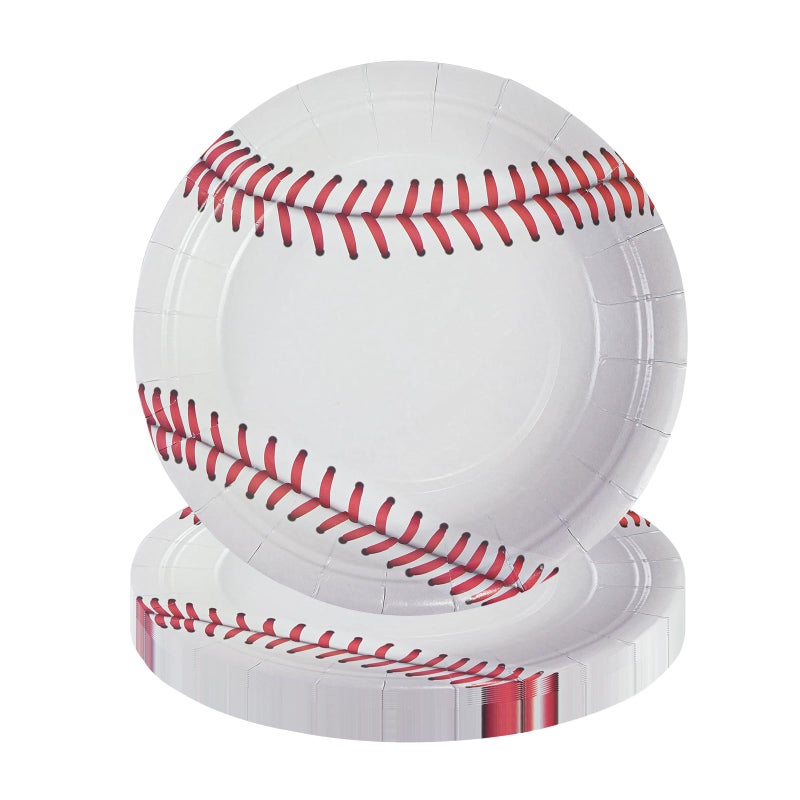 LDFDRT Baseball Party Paper Plates 7Inch Dessert Plates for Cake Salad Fruit Pizza Disposable Party Decoration Supplies for Fan Sports Event  Birthday Party - Image 1