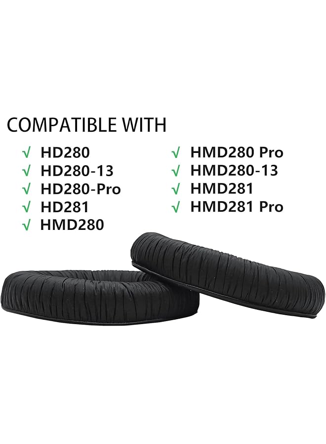 Softer Replacement Ear Pads For Sennheiser Hd280 Hd280 Pro Hd281 Hmd280 Hmd281 Headphones Earpads Headset Ear Cushion Repair Parts With Memory Foam&Protein Leather Black