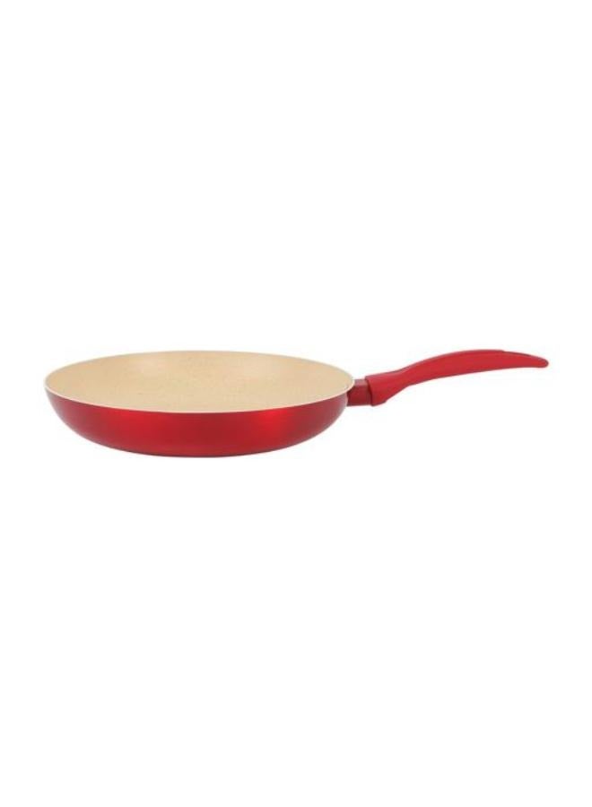 Delcasa 26 cm Non-Stick Frypan- DC3412/ Strong Aluminum Body with Marble Coating and Heat Resistant Bakelite Handle/ Induction Bottom, Compatible with Hot Plate, Halogen, Ceramic and Gas Stovetops/ Perfect for Frying, Sauting, Tempering/ White and Red - Image 1