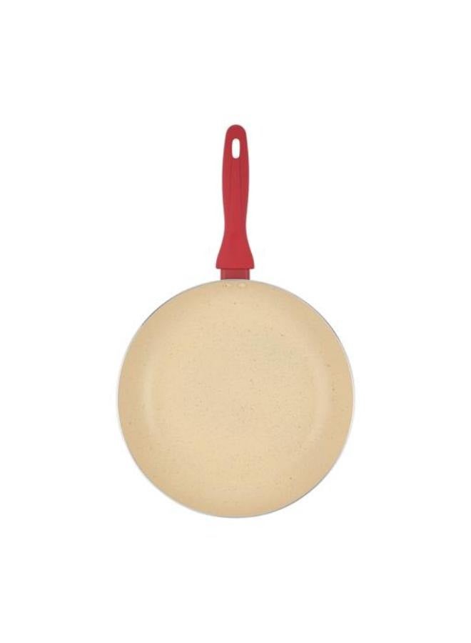 Delcasa 26 cm Non-Stick Frypan- DC3412/ Strong Aluminum Body with Marble Coating and Heat Resistant Bakelite Handle/ Induction Bottom, Compatible with Hot Plate, Halogen, Ceramic and Gas Stovetops/ Perfect for Frying, Sauting, Tempering/ White and Red - Image 3