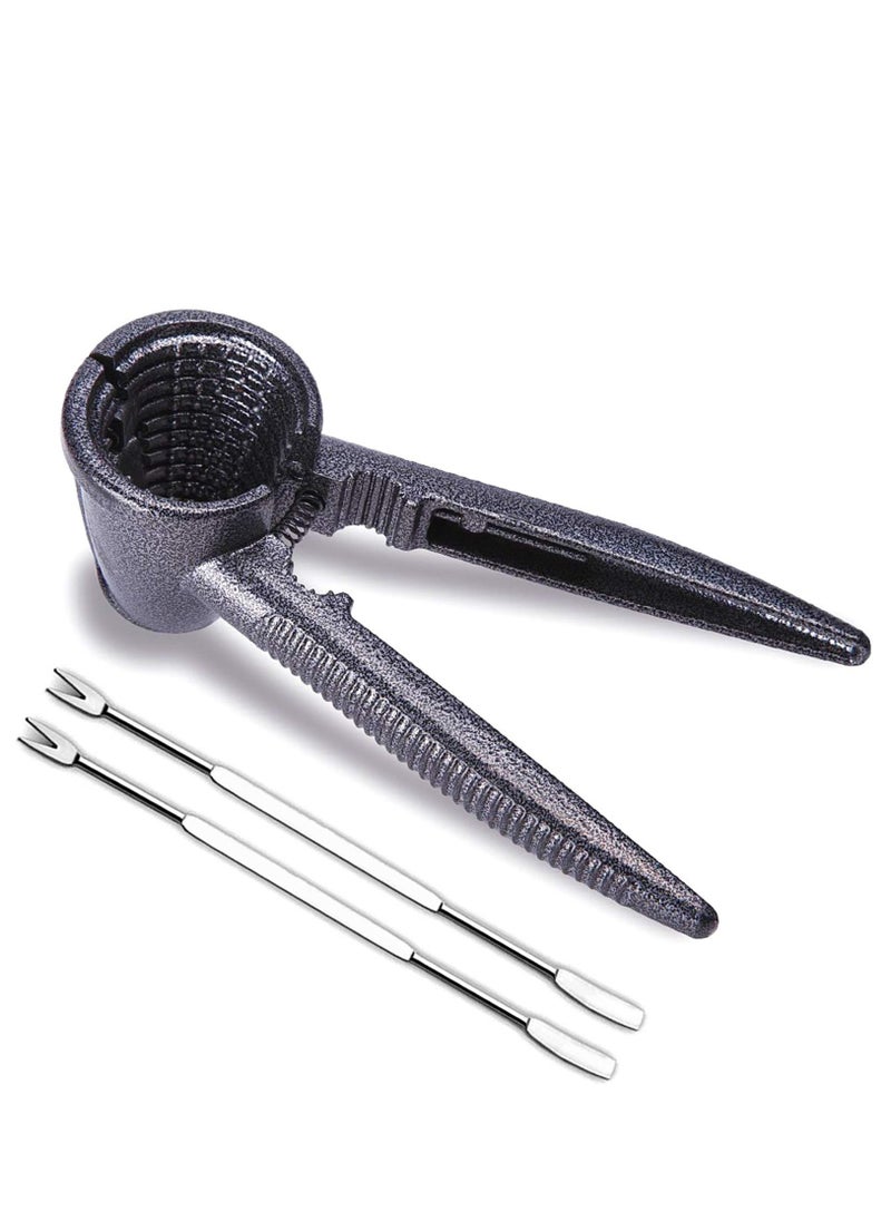 Excefore - Pecan Nut Cracker and 2 Picks Walnut Plier Opener Tool with Non-slip Handle - Image 1