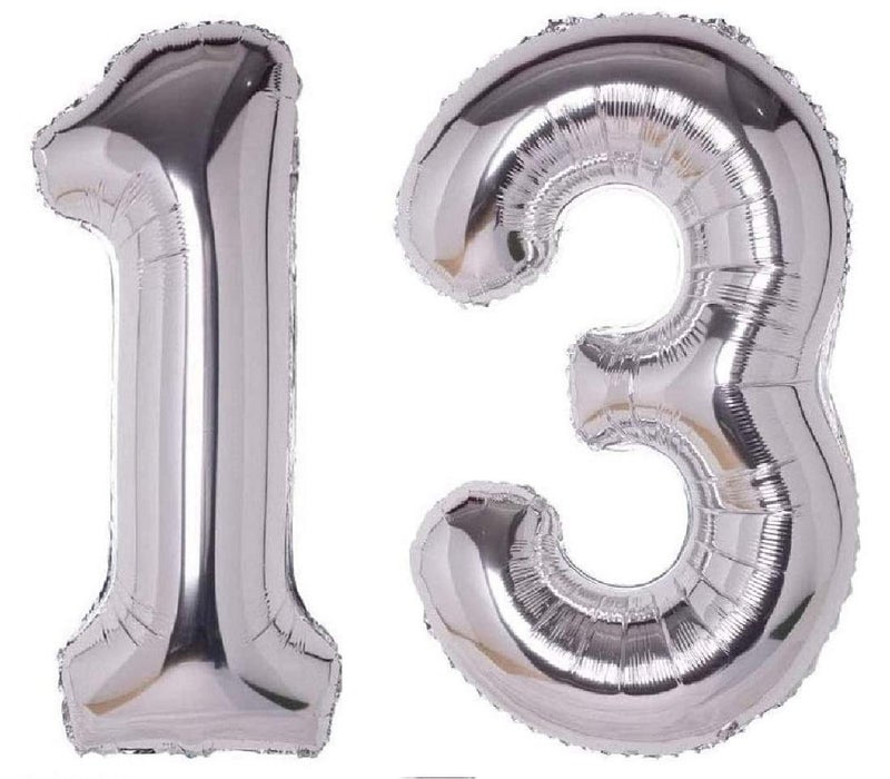 flavouredlove flavourdlove 16 inches Number Foil balloon for party decoration (Silver 13) - Image 4
