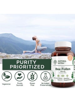 Natural Nutra Nutra 100% Pure Bee Pollen Pills for Protein Energy, Skin clamness Supplements, Allergy Relief, Immunity Support, Health and Vitality Nutritional Supplement, 100 Gluten Free Vegetarian Tablets  - Image 4