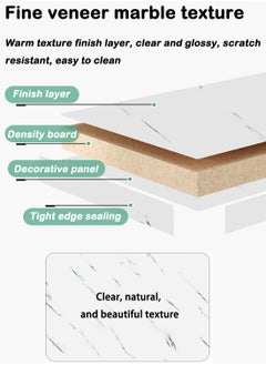 EqiEch Coffee Table Double Layer Round Coffee Table Sofa Side Table Modern Simple Coffee Table Marble Texture Area Small Color Size Optional Living Room Bedroom Cafe Corner Structure Stable  - Image 4