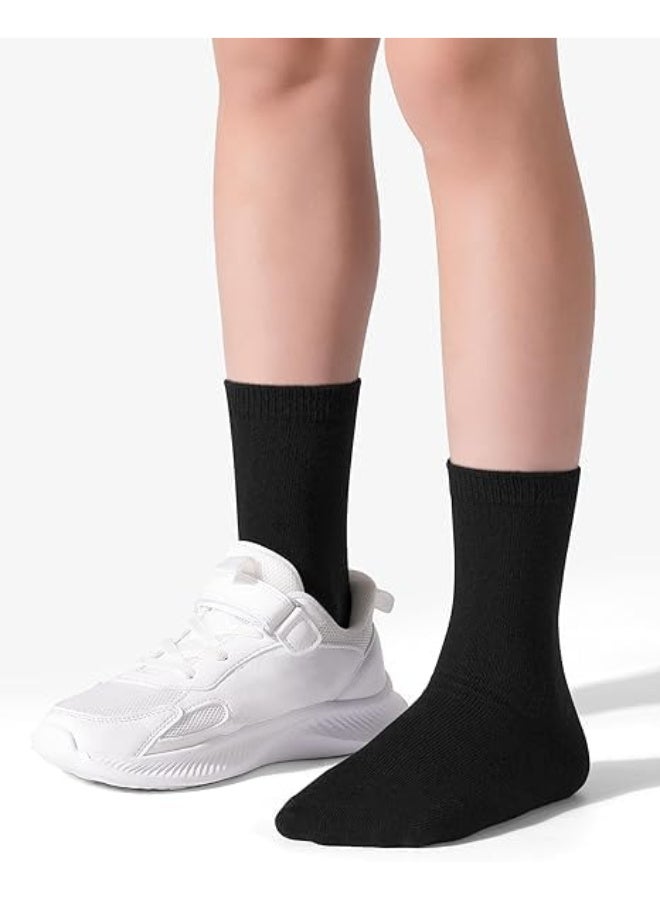 Tango 6 Pairs Kids Socks for Boys Girls Crew Dress Athletic Socks Soft Cotton Childrens School Uniform Sock (UAE/KSA, Age, 3 Years, 6 Years, Regular, Black - 6 Pairs) - Image 3