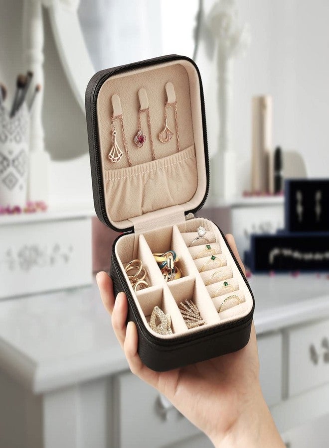 ZPROW Travel Jewelry Case, Mini Portable Jewelry Travel Boxes, Small Jewelry Organizer for Rings, Earrings, Pendants, Watches, Necklaces, Lipsticks Organizer Storage Holder Case (Black-6packs) - Image 2