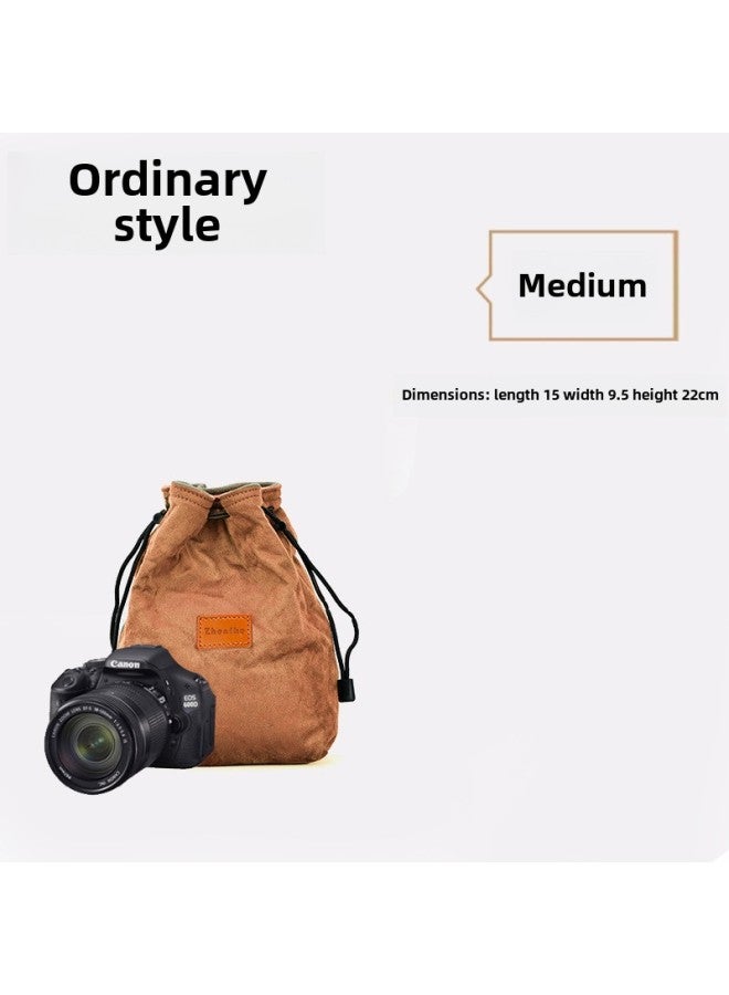 Micro Single Protective Cover SLR Sleeve For Nikon Canon For sony Fuji Portable Lens Camera Bag-Color:yellow Medium [without Shoulder Strap]]  - Image 1