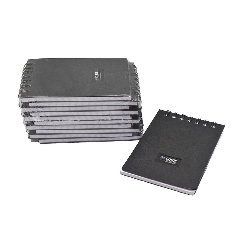 CUBIC A7 Wiro Pocket Notebook - Pack of 10 (Black) | Spiral-Bound, Compact & Portable Notepad for Office, School, and Everyday Use - Image 3