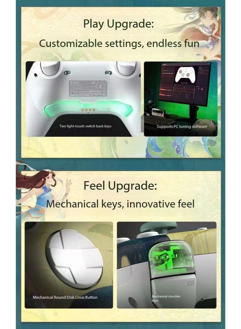 general Classic Gamepad Nova 2 Lite Rattlesnake Edition Wire/Wireless Gaming Controller for Switch/Steam/PC Android/ iOS with Hall Effect Joysticks & Triggers, 1000Hz Polling Rate, Rumble Motor, Two Back Button, 600mAh Battery, Anti-Slip Laser-Textured Grips - Image 5