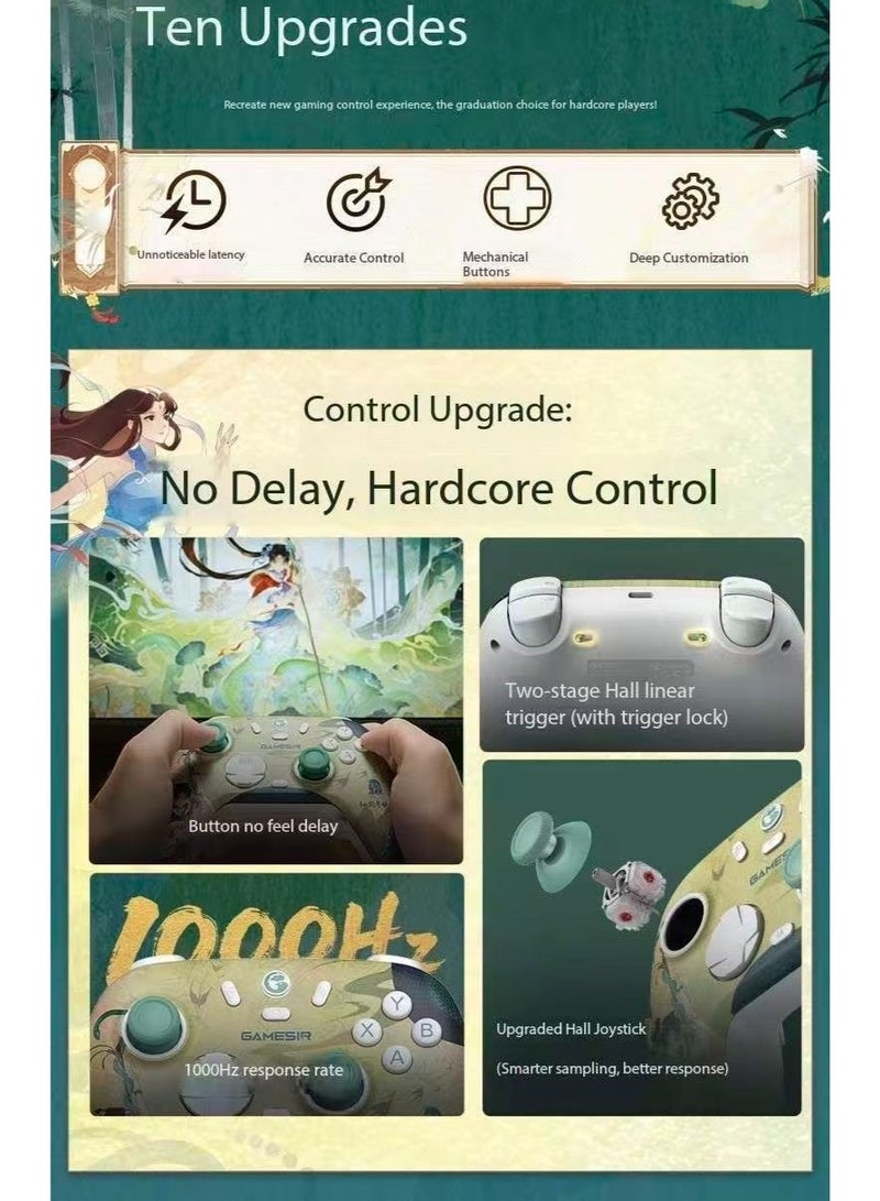 general Classic Gamepad Nova 2 Lite Rattlesnake Edition Wire/Wireless Gaming Controller for Switch/Steam/PC Android/ iOS with Hall Effect Joysticks & Triggers, 1000Hz Polling Rate, Rumble Motor, Two Back Button, 600mAh Battery, Anti-Slip Laser-Textured Grips - Image 4