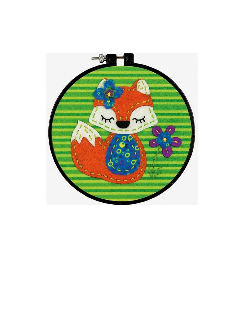 Dimensions Learn A Craft Felt Applique Kit 6inch Round Little Fox - Image 2