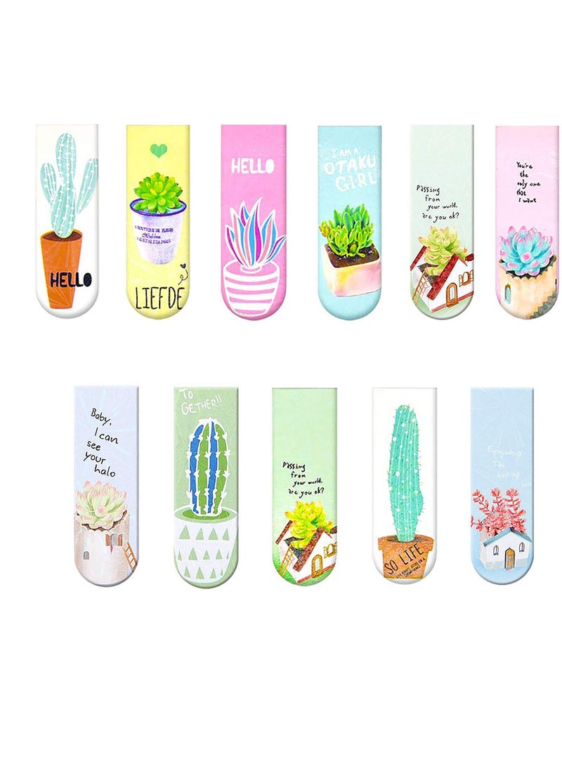 سيوسي إشارات مرجعية مغناطيسية جميلة ، علامات صفحات مغناطيسية لطيفة ، مقاطع صفحة مغناطيسية ، إشارة مرجعية ، إشارات مرجعية جميلة وإبداعية لنمط النبات ، علامات صفحة للقرطاسية مكتب الطالب للقراءة - Image 1