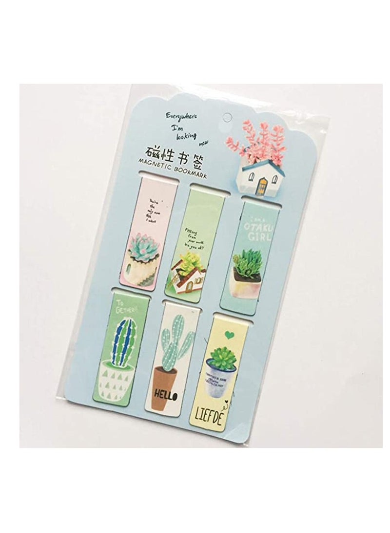 سيوسي إشارات مرجعية مغناطيسية جميلة ، علامات صفحات مغناطيسية لطيفة ، مقاطع صفحة مغناطيسية ، إشارة مرجعية ، إشارات مرجعية جميلة وإبداعية لنمط النبات ، علامات صفحة للقرطاسية مكتب الطالب للقراءة - Image 4