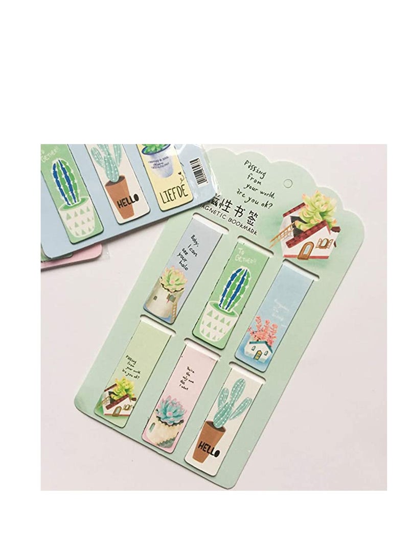 سيوسي إشارات مرجعية مغناطيسية جميلة ، علامات صفحات مغناطيسية لطيفة ، مقاطع صفحة مغناطيسية ، إشارة مرجعية ، إشارات مرجعية جميلة وإبداعية لنمط النبات ، علامات صفحة للقرطاسية مكتب الطالب للقراءة - Image 5