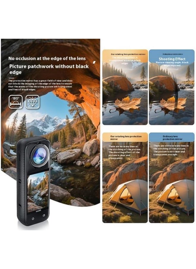 Lens Guards for Insta 360 X5, Dual Lens Protector Cover, Waterproof Dustproof, Action Camera Accessories (PC)