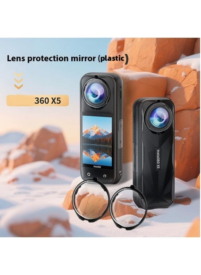Lens Guards for Insta 360 X5, Dual Lens Protector Cover, Waterproof Dustproof, Action Camera Accessories (PC)