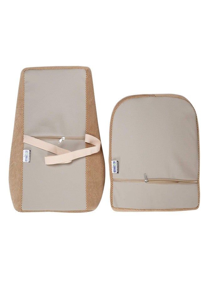 METRON Soft Seat Cushion & Lumbar Support for Office Chair, Car, Wheelchair, Memory Foam Pillow, Washable Covers (Beige) Pack of 2 pcs - Image 5