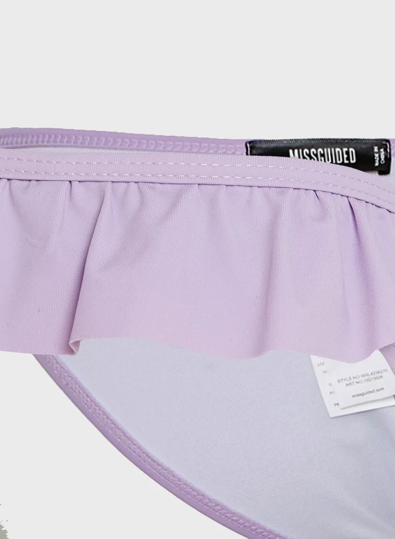 Missguided Frill Detail Bikini Top & Bottoms