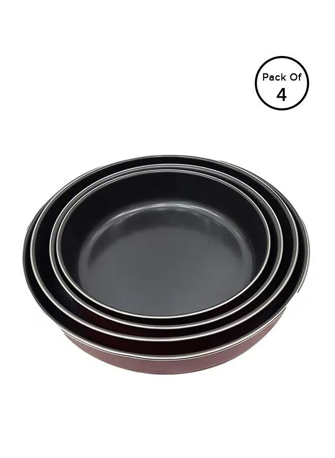 ALSAHAH 4-Piece Round Pan Set Red/Black - Image 3