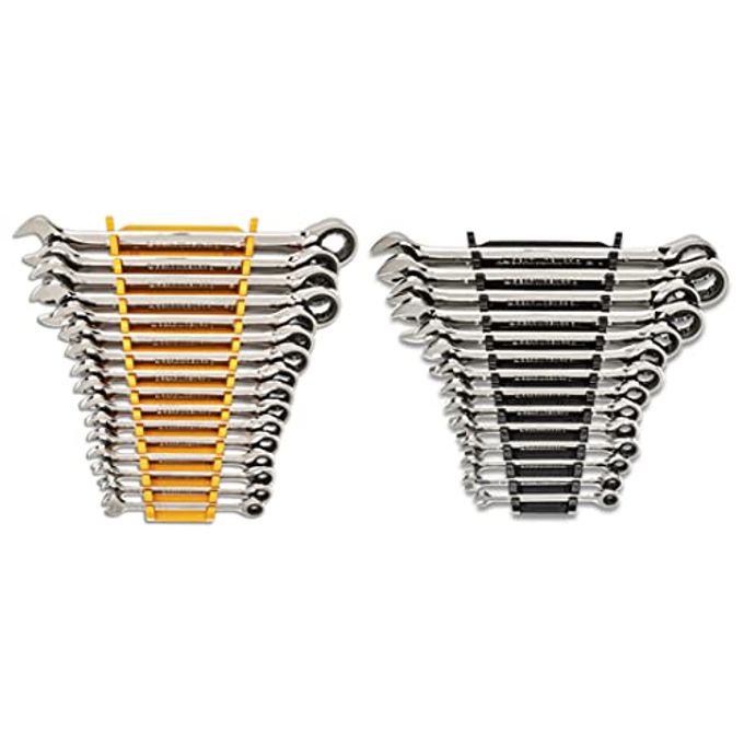 GearWrench 30 Piece 12 Point Ratcheting Combination Sae/Metric (1/4-1 In., 8-24 Mm) Wrench Set With Wrench Racks 86702 - Image 1