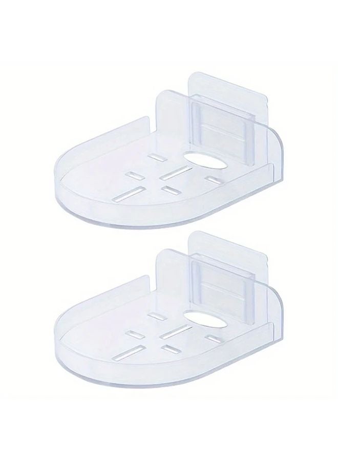 2pcs Transparent Adhesive Security Camera Wall Mount Suction Cup Bracket No Drill Installation - Image 1