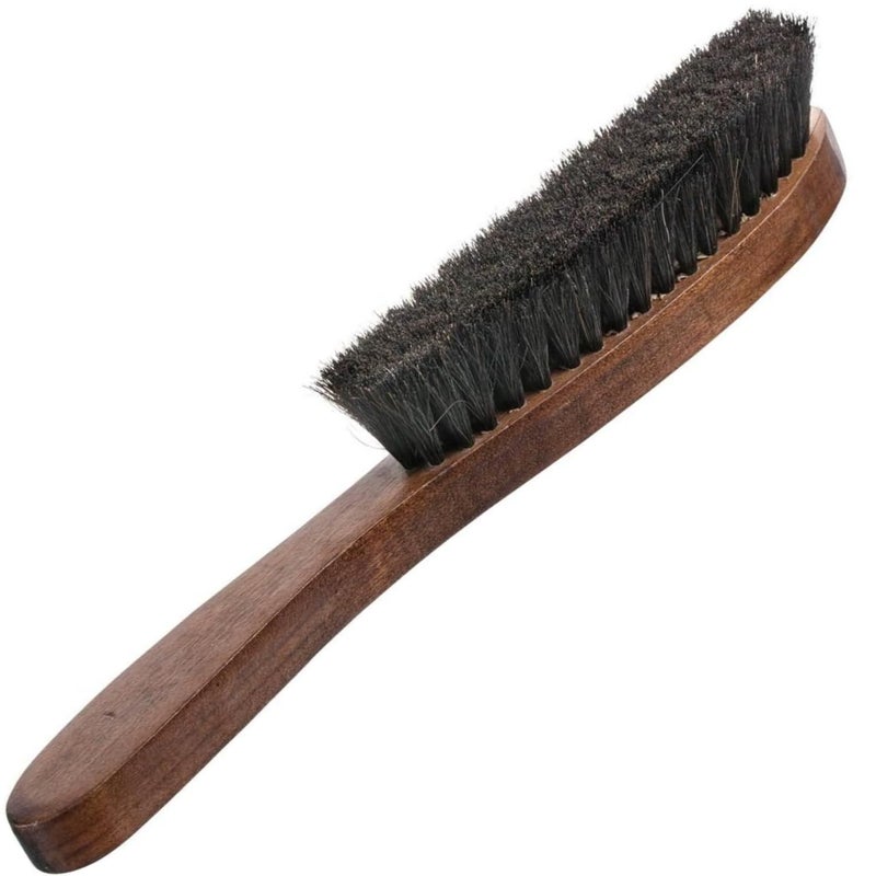 Homeit Hat Brush  Dust Brush  Horse Hair Bristles lint Brush for Clothes Suits Cashmere Wool Velvet Good Grip Walnut Hardwood Handle