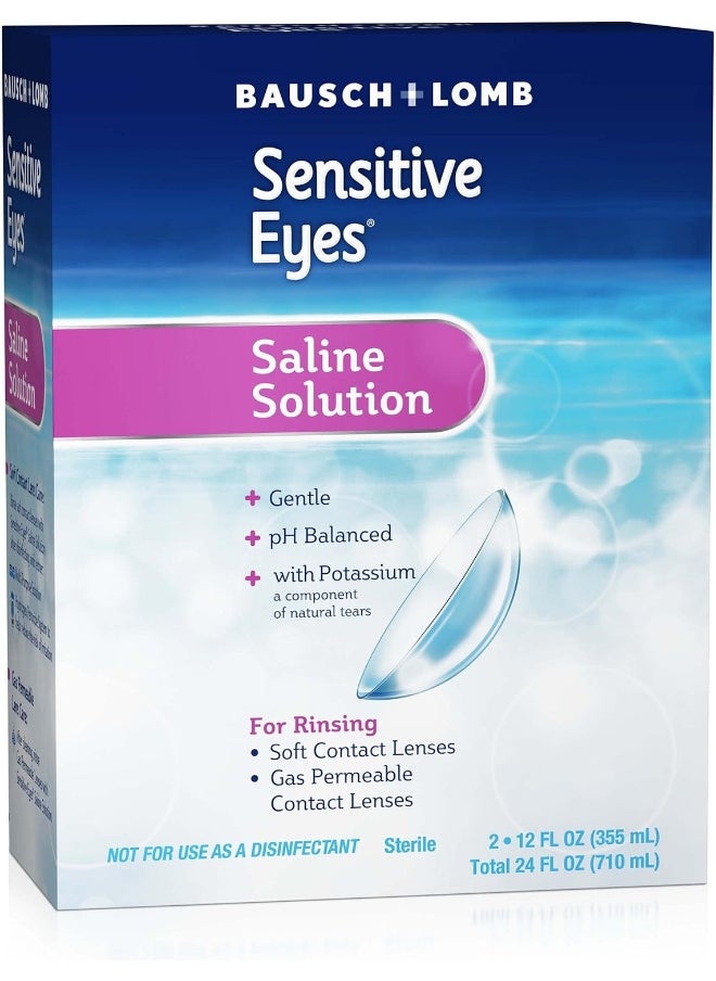 Bausch + Lomb Sensitive Eyes Saline Solution, 12 Fluid Ounce Each (Twin Pack)  - Image 4