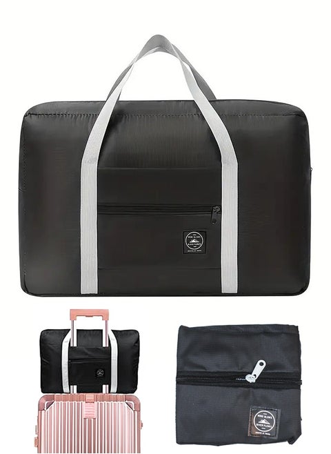 foldable travel bag with trolley sleeve - Large Capacity Travel Luggage Bag, Multipurpose Folding Bag Ideal For Travel, Storage, Gym, Sports, Trips, Weekender, Etc, portable travel bags for men women