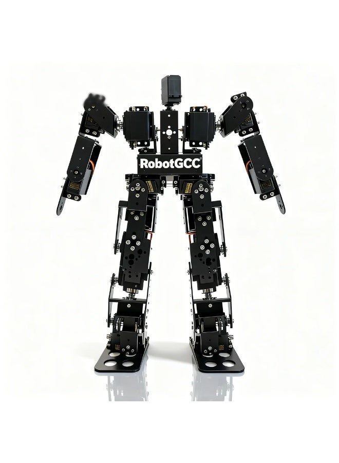 robotgcc 17DOF Humanoid Robot Aluminum Alloy DIY Kit Programmable Robotics Platform Servo Motor Biped Development Frame STEM Engineering Research Mechanical Structure Coding System - Image 3