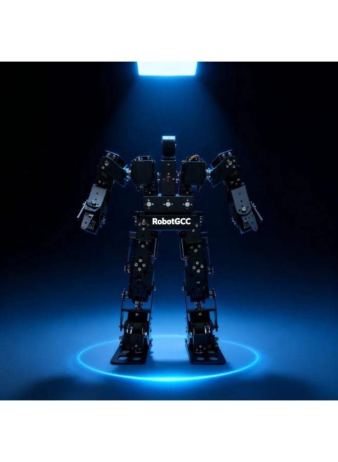 robotgcc 17DOF Humanoid Robot Aluminum Alloy DIY Kit Programmable Robotics Platform Servo Motor Biped Development Frame STEM Engineering Research Mechanical Structure Coding System - Image 5