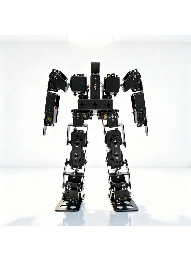 robotgcc 17DOF Humanoid Robot Aluminum Alloy DIY Kit Programmable Robotics Platform Servo Motor Biped Development Frame STEM Engineering Research Mechanical Structure Coding System - Image 2