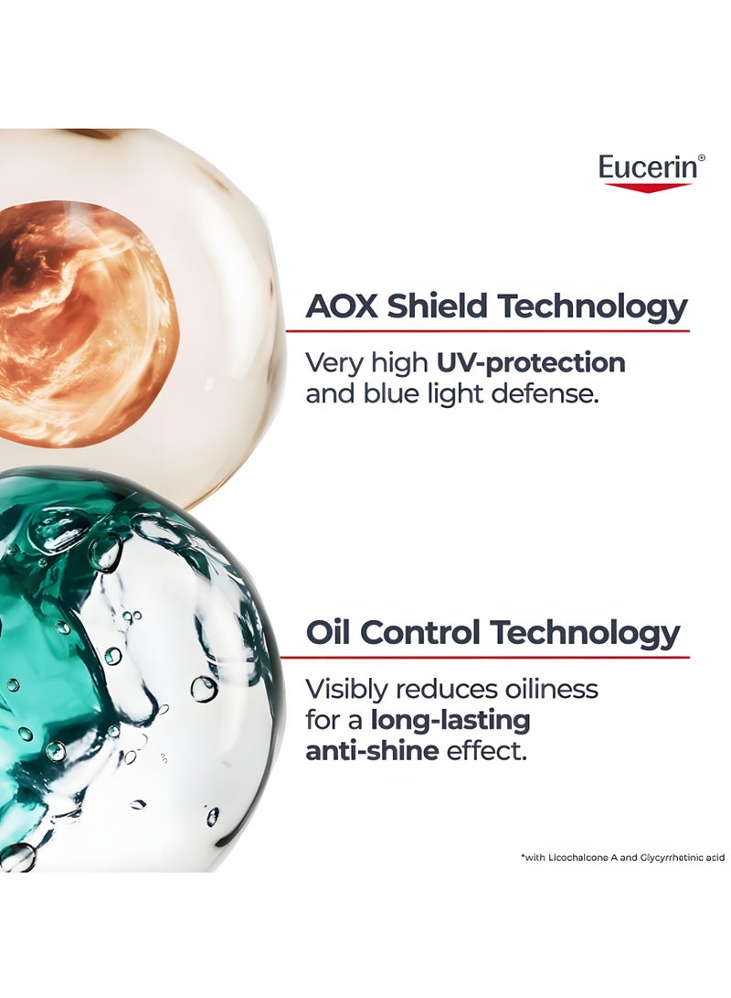 Eucerin Oil Control Face Sunscreen Gel-Cream SPF50+ Dry Touch UV Protection High UVA/UVB Defense Lightweight Non-Greasy Texture Makeup Friendly For Blemish-Prone Skin 50ml - Image 4