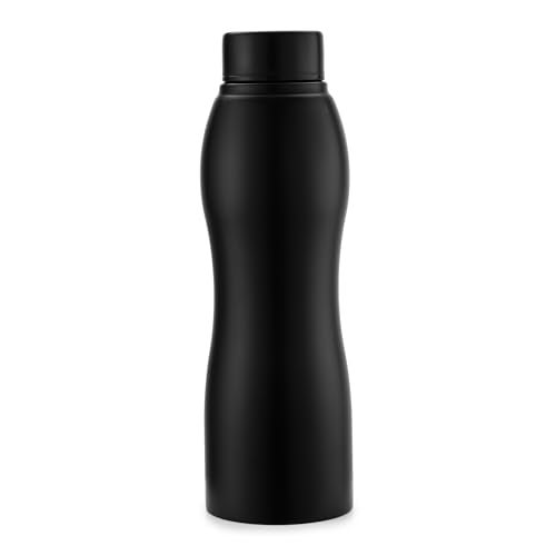 OPR HydroCurve Water Bottle | Premium 1 Litre Black Stainless Steel Water Bottles For Men And Women | Leak-Proof, Rust-Resistant, SingleWalled for Home, Gym, Office, School & Yoga |1000ml Capacity. - Image 1