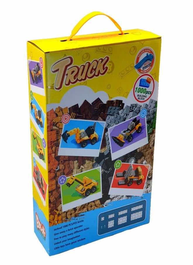 Bricks - 1000 Pcs Building Blocks to Teach your Child Assembly and Creativity, Enhancing Focus and Imagination. Suitable for ages 6+ - Trucks - Image 1